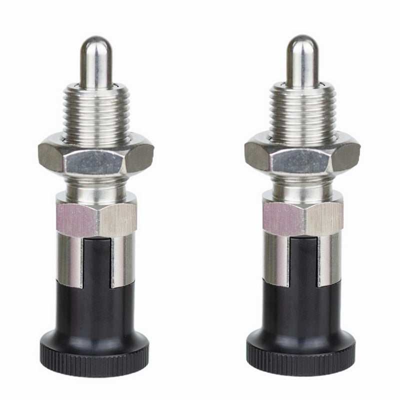 AMUSCHAT Self-Locking Indexing Pin, M8, Stainless Steel & Aluminum Alloy, Spring Loaded Latch Pin, 2 Pack - Image 1